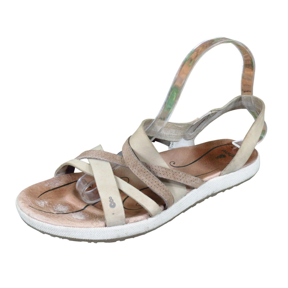 Ahnu Maze Women Strappy Sandal Size 8 Outdoor Travel Tan Leather AF2552GOA